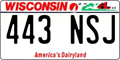 WI license plate 443NSJ