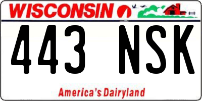 WI license plate 443NSK