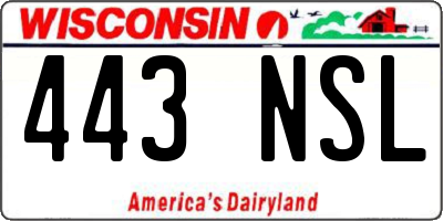 WI license plate 443NSL