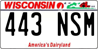 WI license plate 443NSM