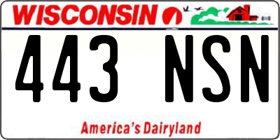 WI license plate 443NSN