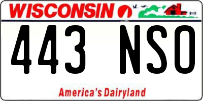 WI license plate 443NSO
