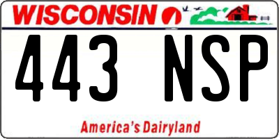 WI license plate 443NSP