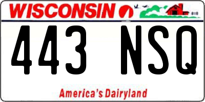 WI license plate 443NSQ