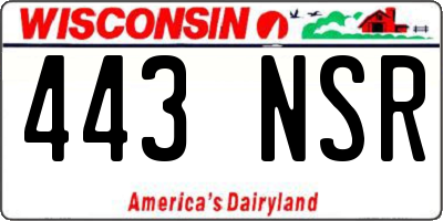 WI license plate 443NSR