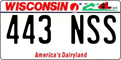WI license plate 443NSS