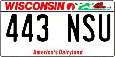 WI license plate 443NSU