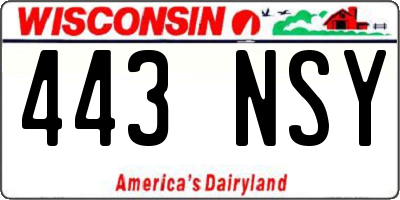 WI license plate 443NSY