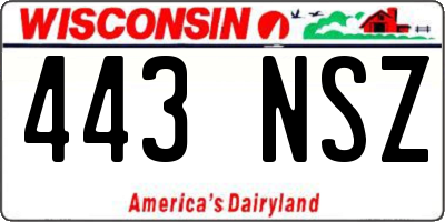 WI license plate 443NSZ