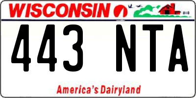 WI license plate 443NTA