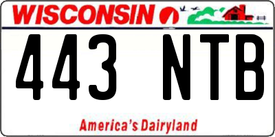 WI license plate 443NTB