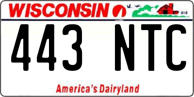 WI license plate 443NTC