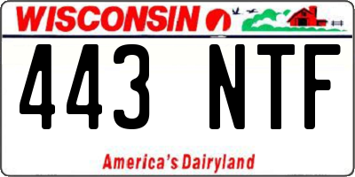 WI license plate 443NTF