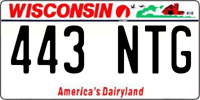 WI license plate 443NTG