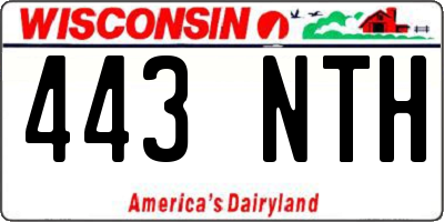 WI license plate 443NTH