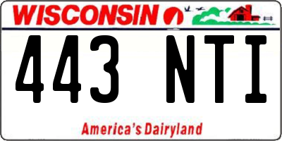WI license plate 443NTI