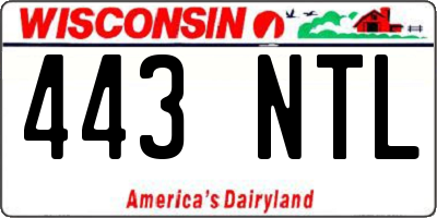 WI license plate 443NTL