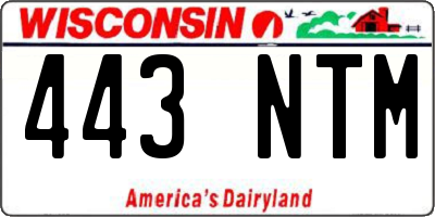 WI license plate 443NTM
