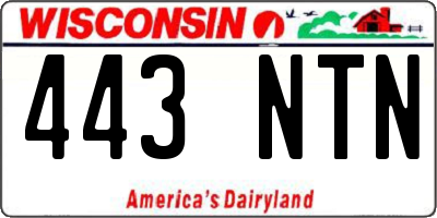 WI license plate 443NTN