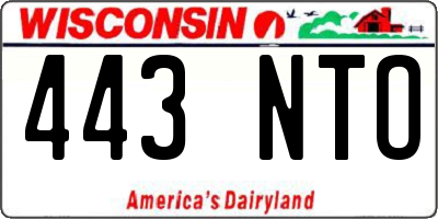 WI license plate 443NTO