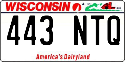 WI license plate 443NTQ