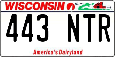 WI license plate 443NTR