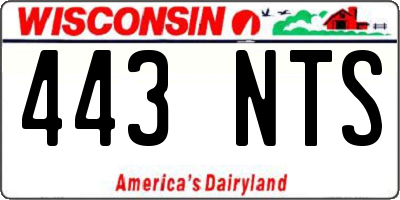 WI license plate 443NTS