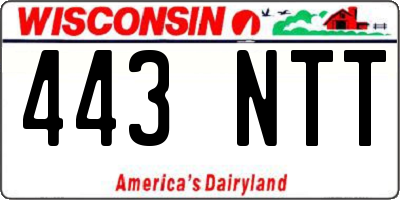WI license plate 443NTT