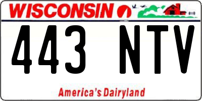 WI license plate 443NTV