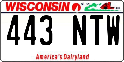 WI license plate 443NTW