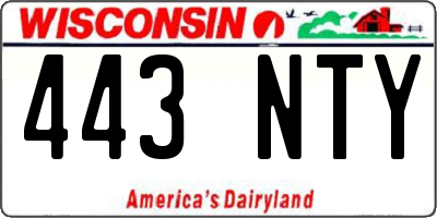 WI license plate 443NTY