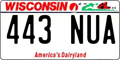 WI license plate 443NUA