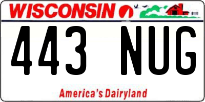 WI license plate 443NUG