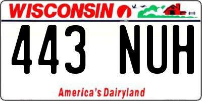 WI license plate 443NUH