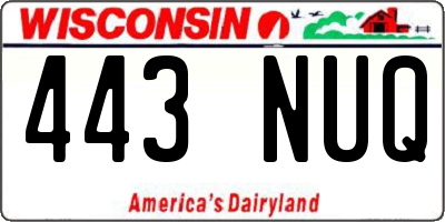 WI license plate 443NUQ