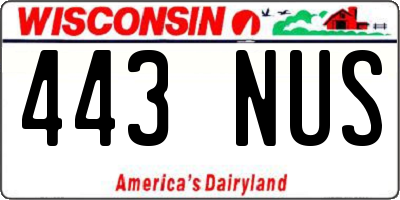 WI license plate 443NUS