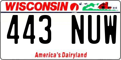 WI license plate 443NUW