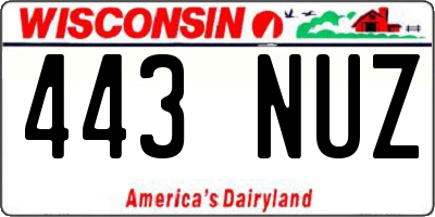 WI license plate 443NUZ