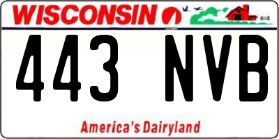 WI license plate 443NVB