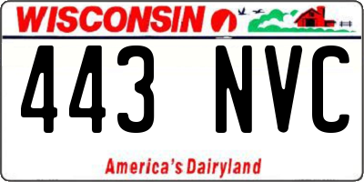 WI license plate 443NVC