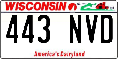 WI license plate 443NVD
