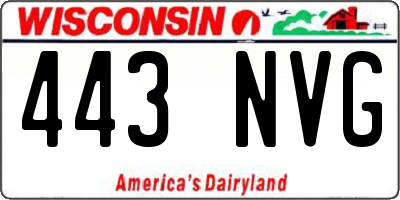 WI license plate 443NVG