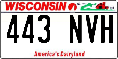 WI license plate 443NVH
