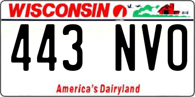 WI license plate 443NVO