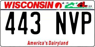 WI license plate 443NVP