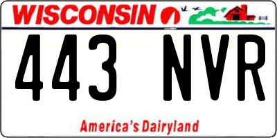 WI license plate 443NVR