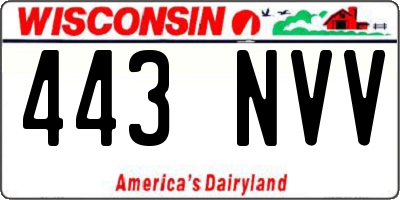 WI license plate 443NVV