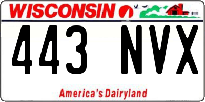 WI license plate 443NVX
