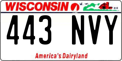 WI license plate 443NVY