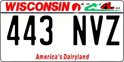 WI license plate 443NVZ